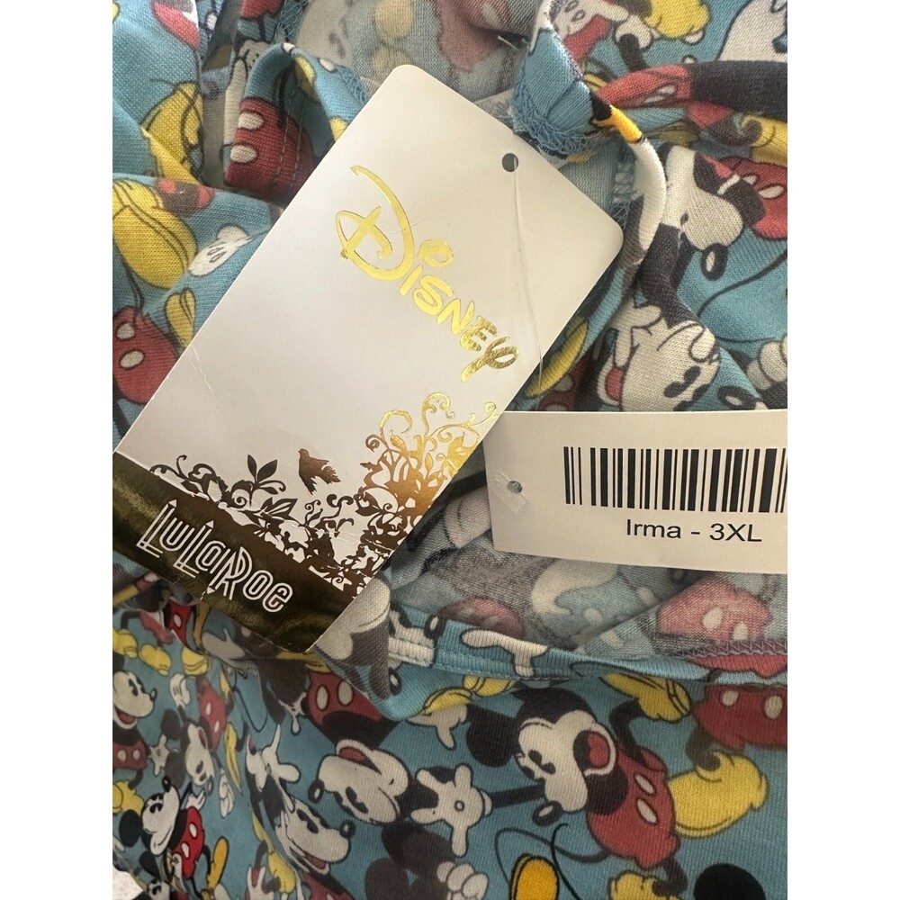 NWT LulaRoe x Disney Mickey Mouse Irma Tunic Top Short Sleeve Plus Size 3XL - Picture 14 of 15